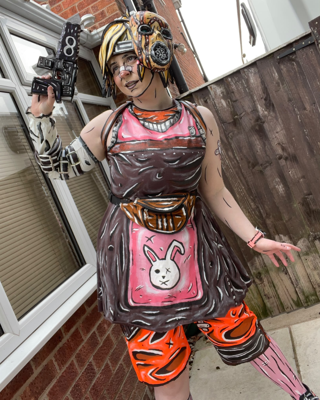 Celshaded Tiny Tina cosplay with prop