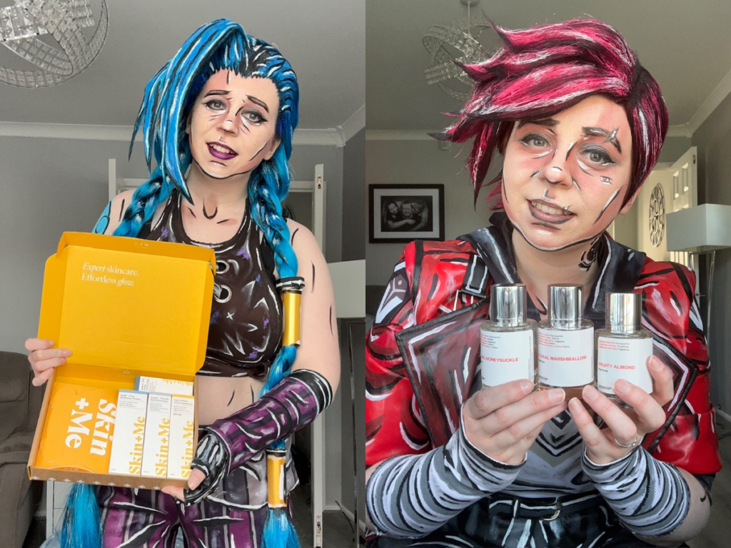 Jinx & Vi cosplay promote Skin & Me and Dossier perfumes